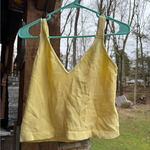 Free People Yellow Ribbed Camisole